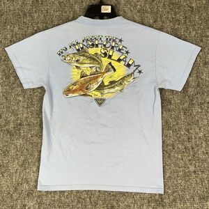 Columbia‎ Shirt Mens Medium Blue PFG Performance Fishing Gear Saltwater Redfish
